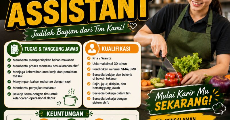 Lowongan Kerja Cooking Assistant