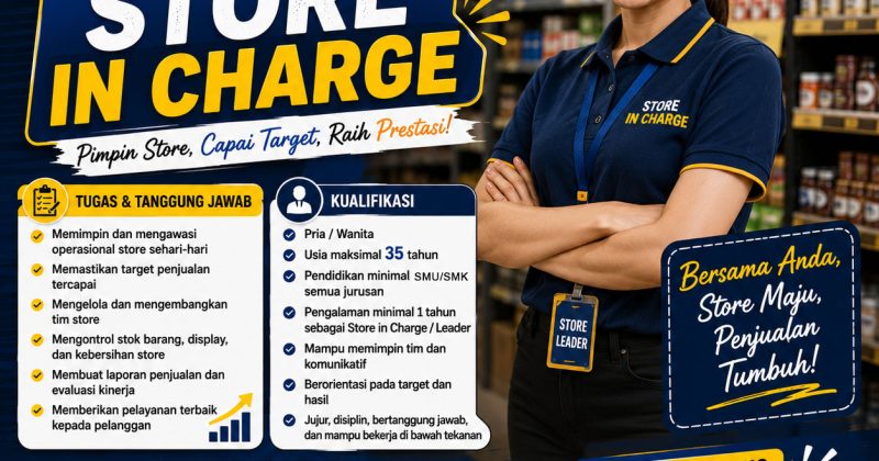 Lowongan Kerja Store in Charge